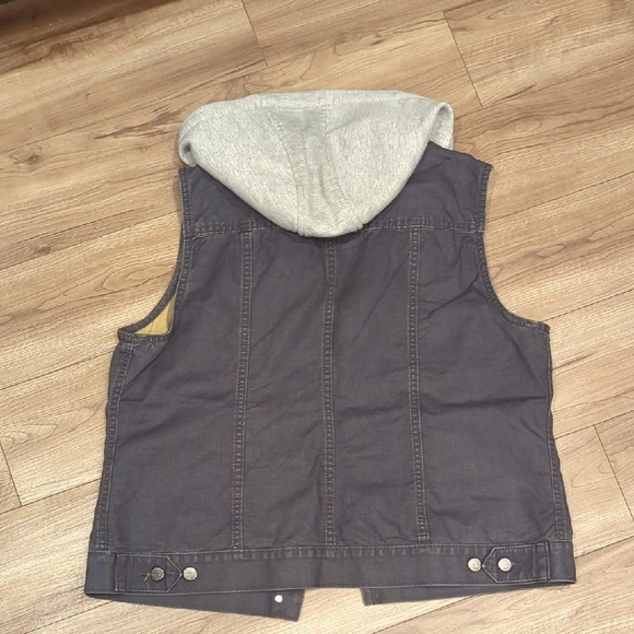Carhartt Dark Gray Denim Vest with Removable Hood - Picture 9 of 10
